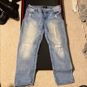 Women's Light Blue Distressed Jeans